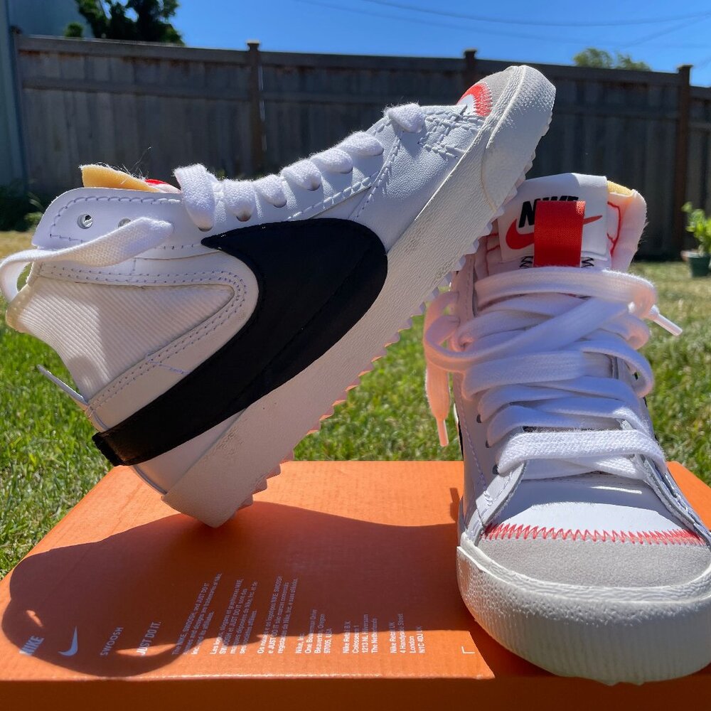 Nike White and Black High-Top Sneakers